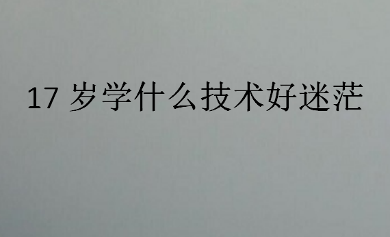 17歲學(xué)什么技術(shù)好迷茫