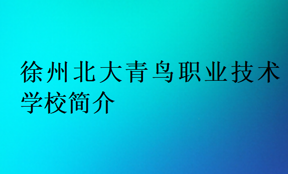 徐州北大青鳥職業(yè)技術(shù)學(xué)校簡介