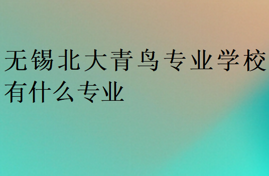 無(wú)錫北大青鳥(niǎo)專(zhuān)業(yè)學(xué)校有什么專(zhuān)業(yè)
