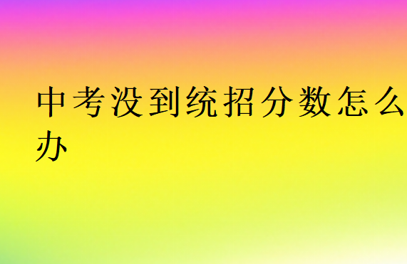 中考沒到統(tǒng)招分數(shù)怎么辦